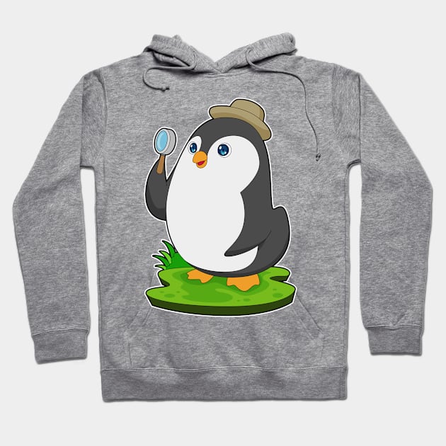Penguin Detective Magnifying glass Hoodie by Markus Schnabel